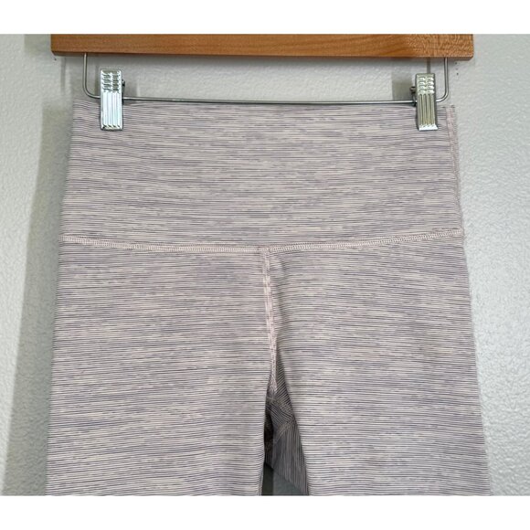 Lululemon Wunder Under Womens High-Rise Crop Leggings Sz 8 Heathered Light‎ Pink - Picture 3 of 12
